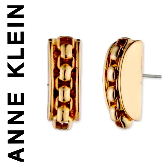 Anne Klein Jewelry - Gold Plated Chain Inlay Earrings
